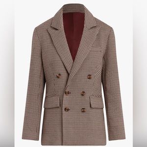 NWT Favorite Daughter THE PHOEBE BLAZER in Chocolate Houndstooth size S